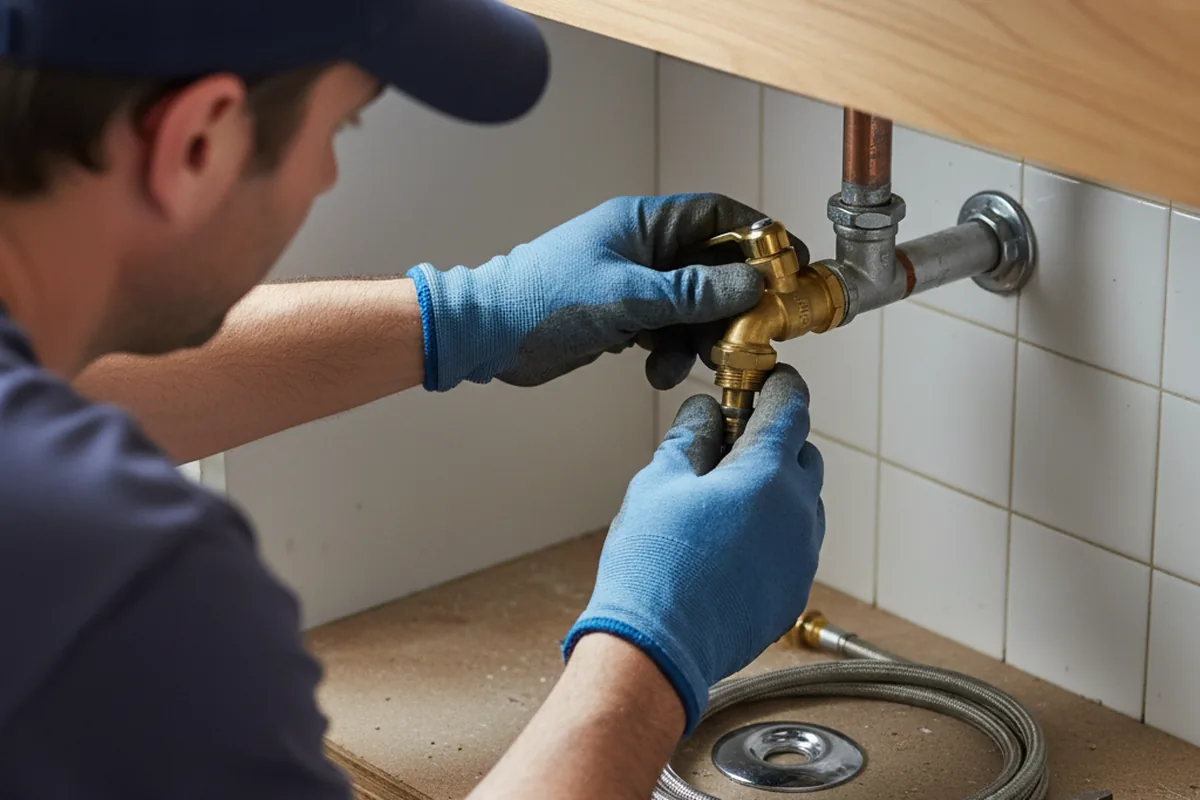 Shutoff valve and fitting work during Faucet and Fixture Repair in Pacolet Mills